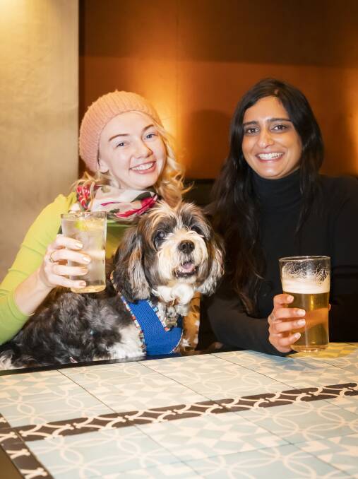 Sonya Kahler and Neha Minhas catch up for drinks at the Richmond Social Club Hotel in Swan St