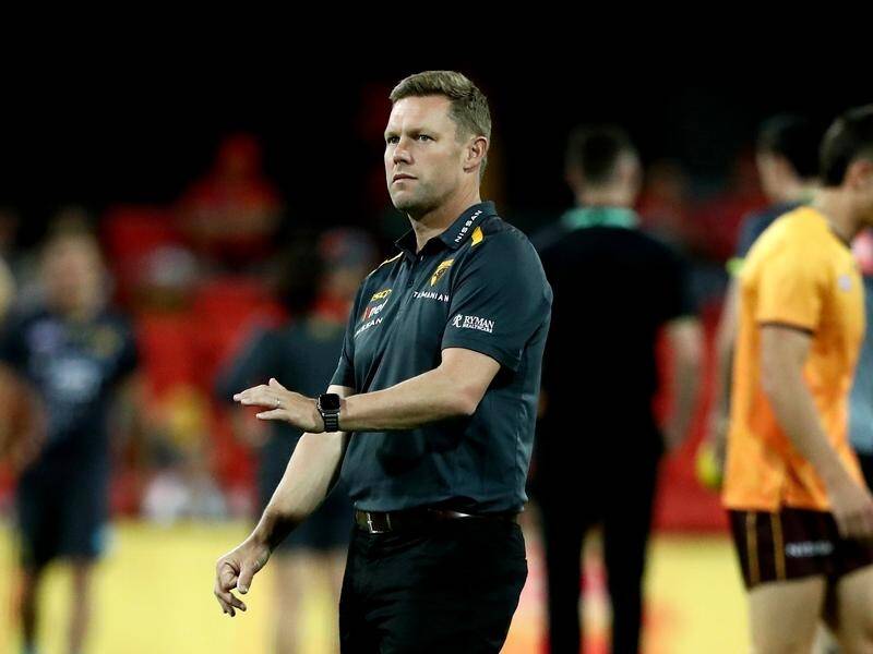 Hawks coach Sam Mitchell questioned his side's work ethic and phyicality in the Gold Coast loss. (Jason O'BRIEN/AAP PHOTOS)